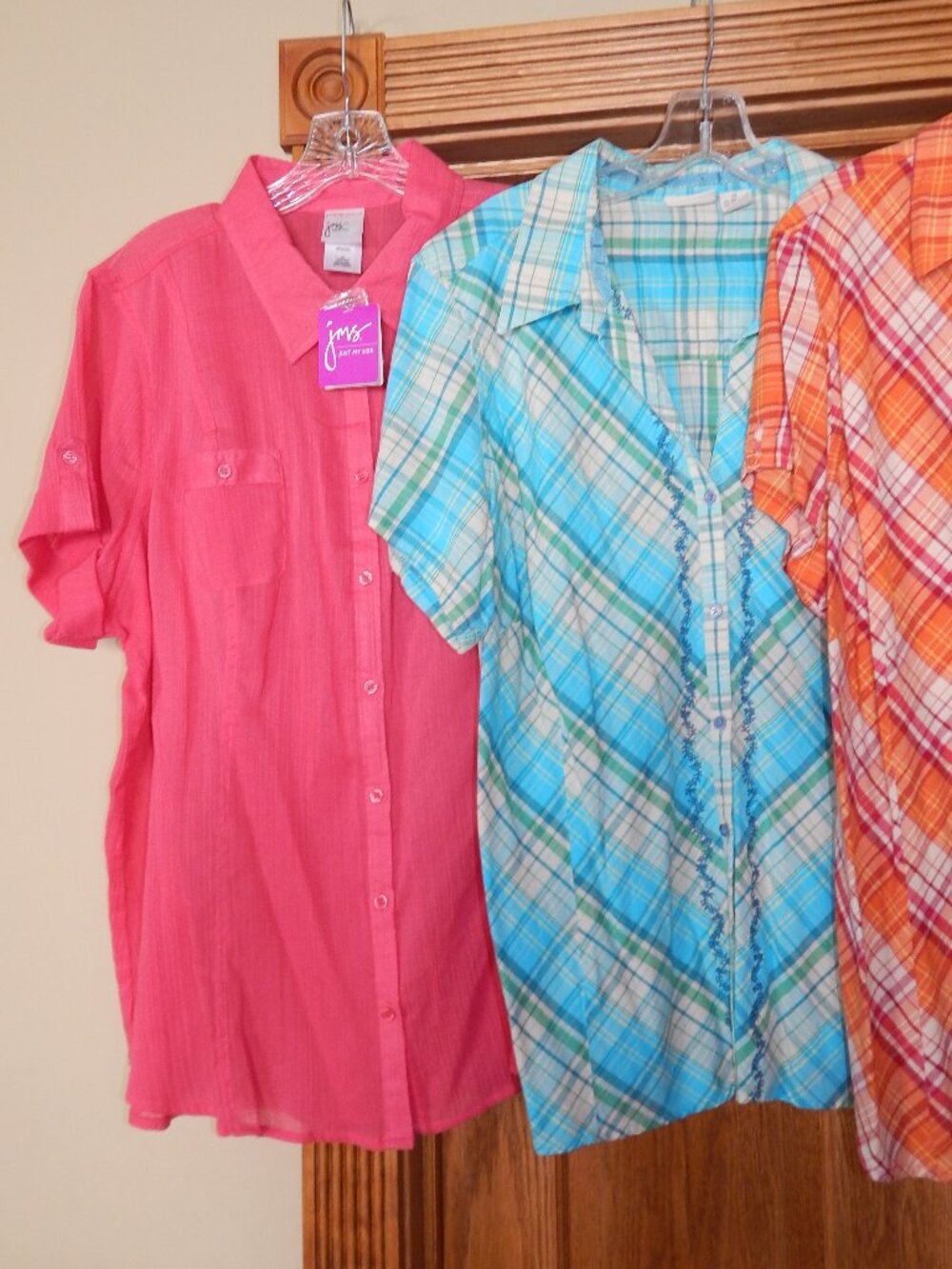 LOT 4 Plus Size Women's Size 2XL Button Down s/s Tops Shirt Blouse CJ Banks + - Picture 2 of 4